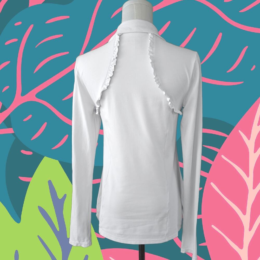 Lilly Pulitzer UPF 50+ Luxletic Martina Long Sleeve Polo Small White Golf - Picture 4 of 7